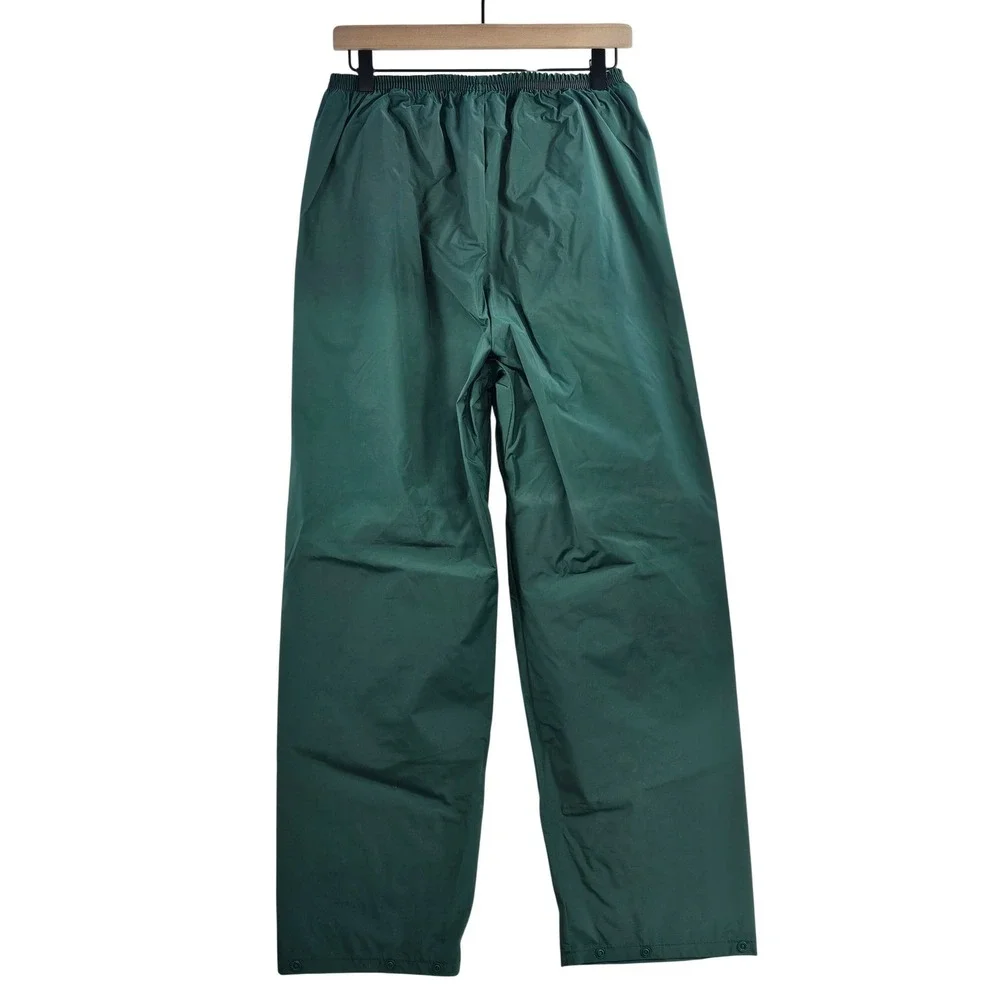 Columbia Sportswear PVC Nylon Windbreaker Snap Pants Green‎ Men's Size S